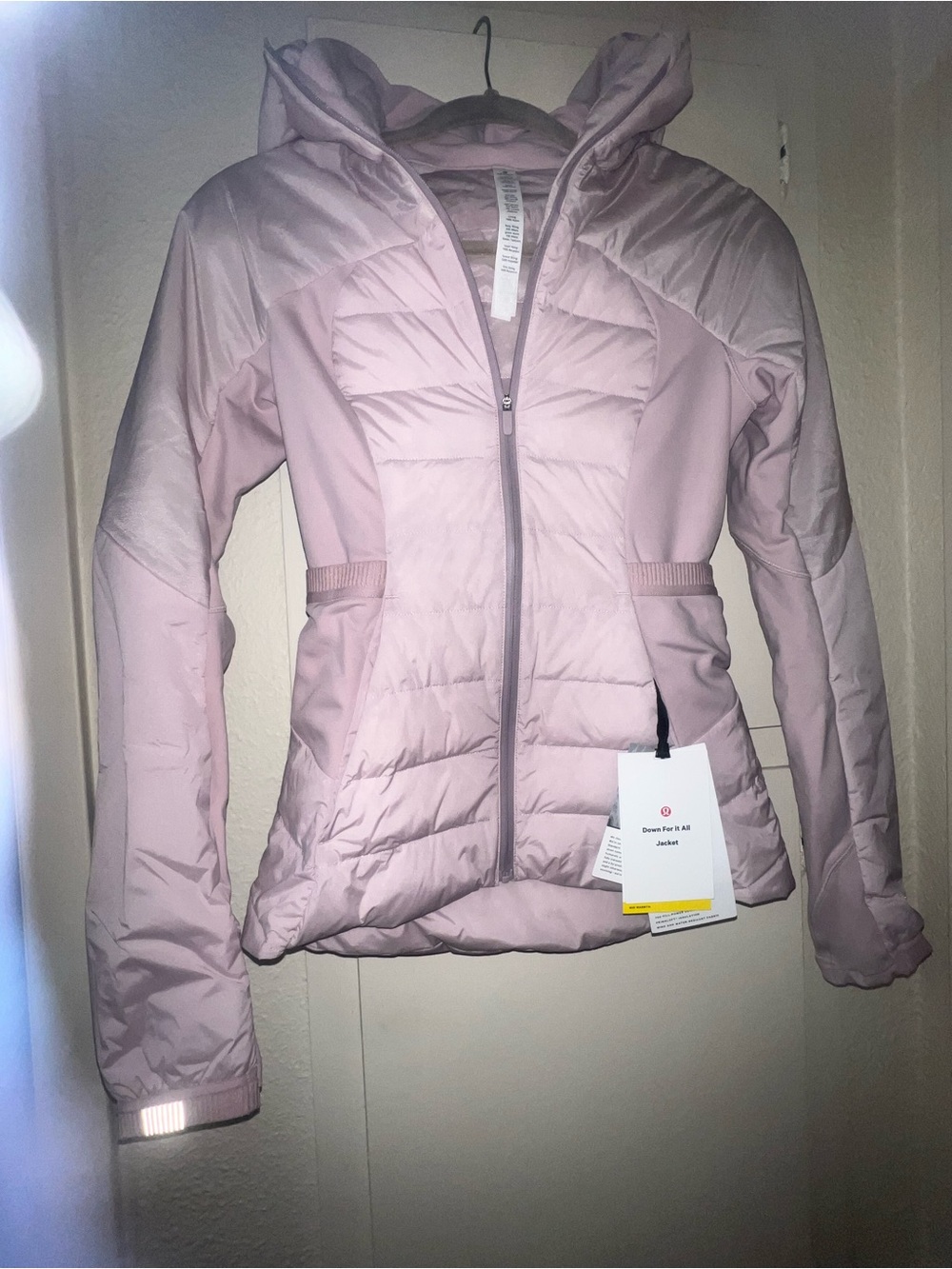 Lululemon down for it all jacket
- Porcelin Pink Quilted Hooded Women's Jacket